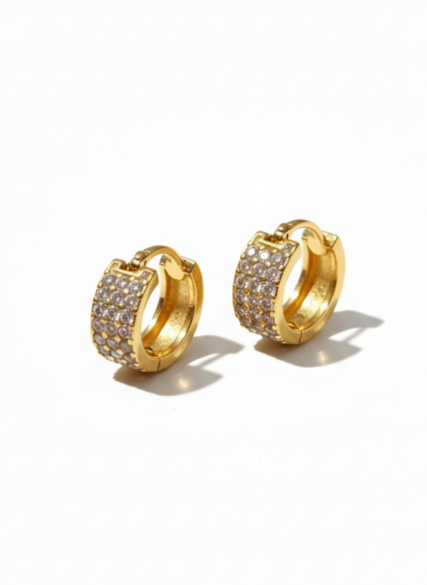 TRIPPLE PAVE EARRINGS